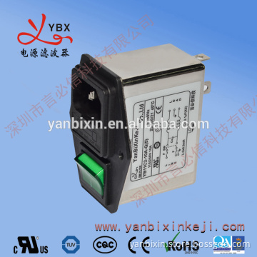 general purpose filtered power entry modules with double fuse holder and a switch